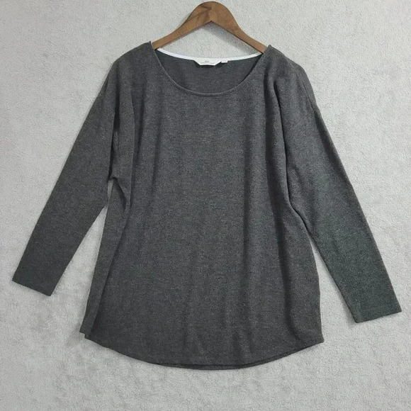 Vineyard Vines Womens Gray Long Sleeve Scoop Neck Knit Top M 10PT - Picture 1 of 7